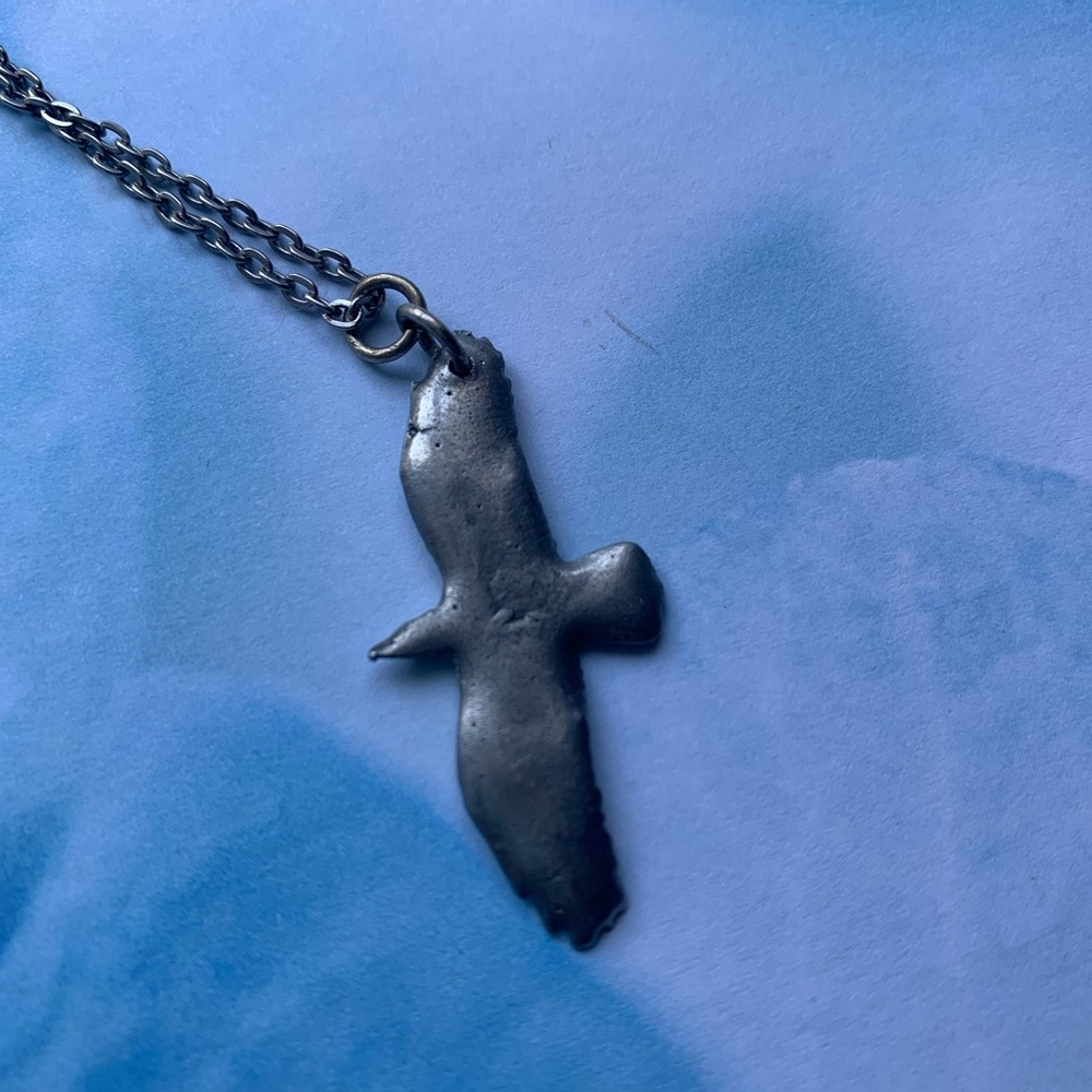 Soaring Silver Eagle Necklace Mens Jewelry - Picture 4 of 6